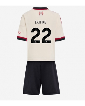 Billige Fotballdrakt Liverpool Hugo Ekitike #22 Replika Bortedraktsett Barn 2025-26 Kortermet (med bukser)